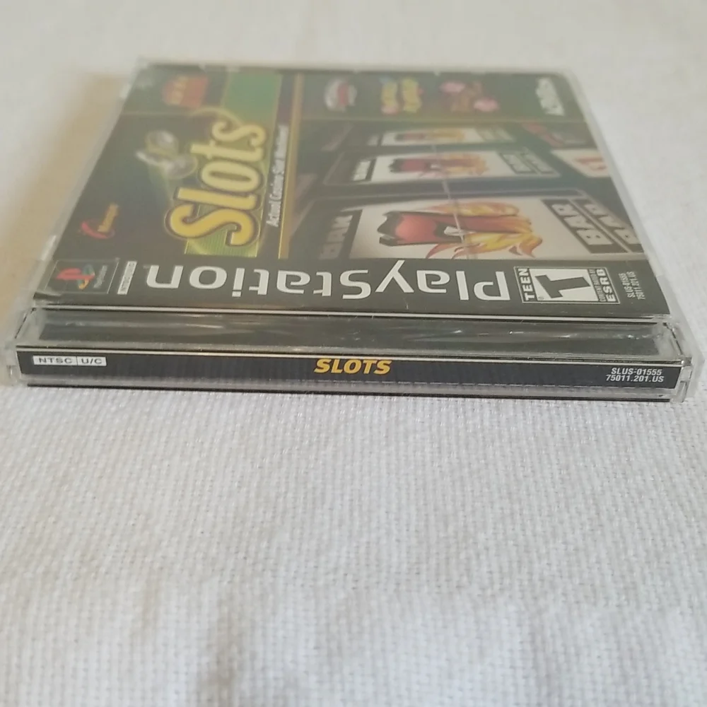 Slots Casino Black PS1 Sony PlayStation Manual Game Case Tested